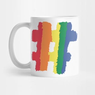 Colorful Rainbow Color Hashtag # LGBT LGBTQ Sign Mug